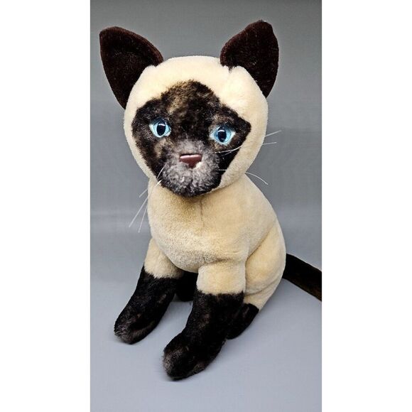 Vintage Plush Dakin Blue Eyed Siamese Cat 1989 "Life-Like' Stuffed  Animal - Picture 1 of 6